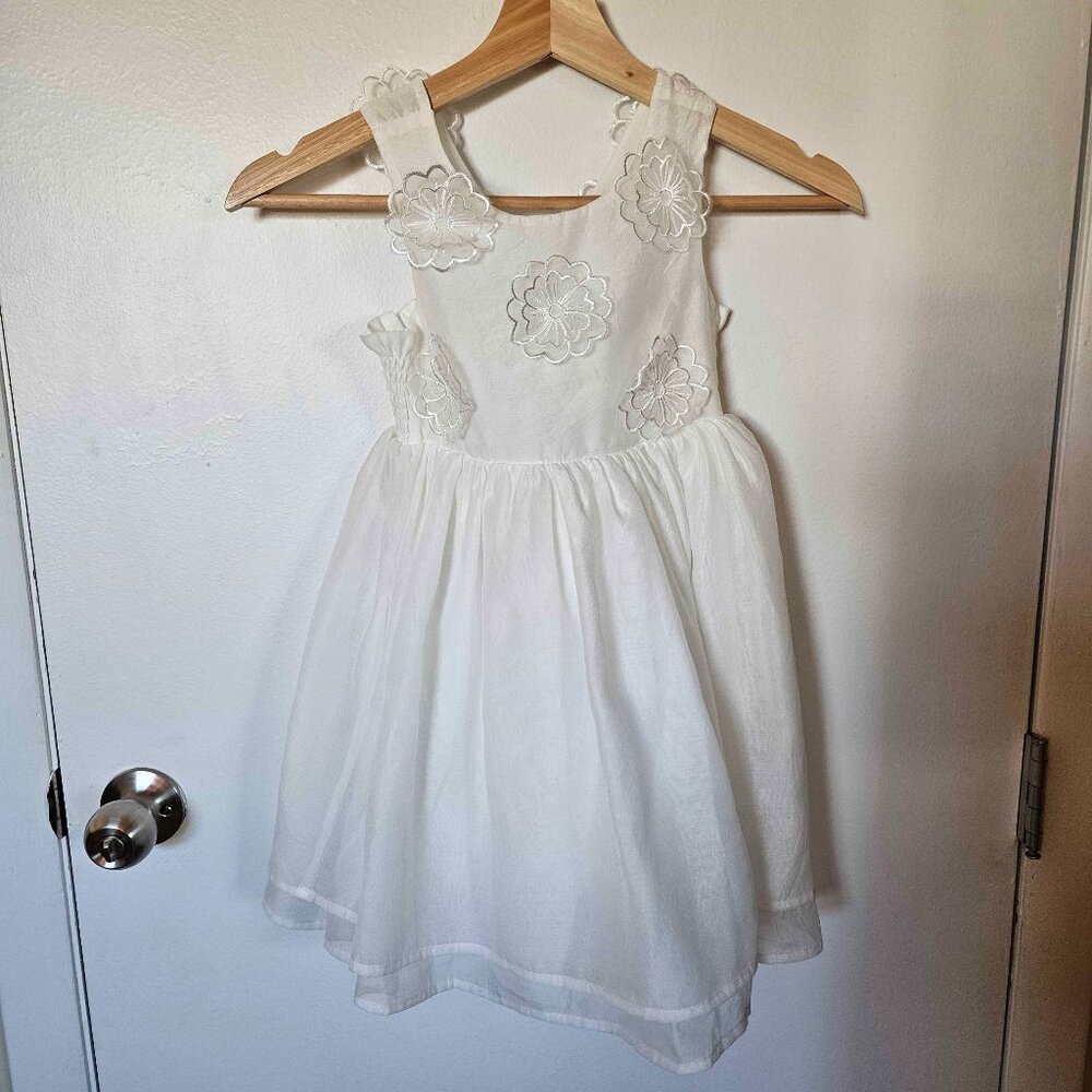 Laura Ashley 3T White Floral / Flower Girl Dress